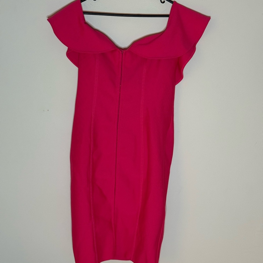 Fashion Nova Strapless Hot Pink Dress